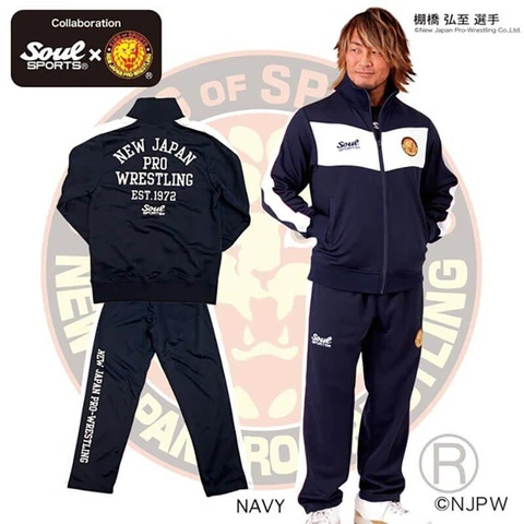 NJPW New Japan Pro Wrestling × SOUL SPORTS Training Track Jacket & Pants Navy L Cover