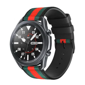 Samsung Galaxy Watch 3 Band 45mm 41mm, Quick Fit Luxury Leather Wristwatch Strap - Picture 1 of 15