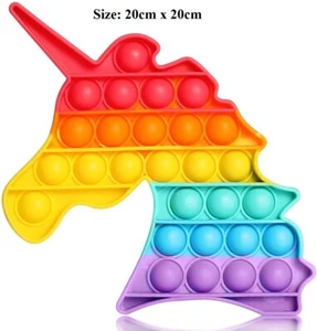 ⭐⭐⭐ Rainbow UNICORN Pop Bubble It  Silicone Sensory Fidget Toy Stress Relief ⭐⭐⭐ - Picture 1 of 8