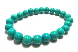 Turquoise Stretch Bracelet 8mm Round Beads Power Innate Wisdom Strength Energy - Picture 1 of 4
