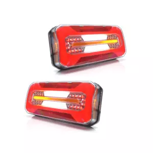 LED Rear Tail Lights 2x Neon Dynamic 12/24V Van Pickup Lorry Trailer - Picture 1 of 8