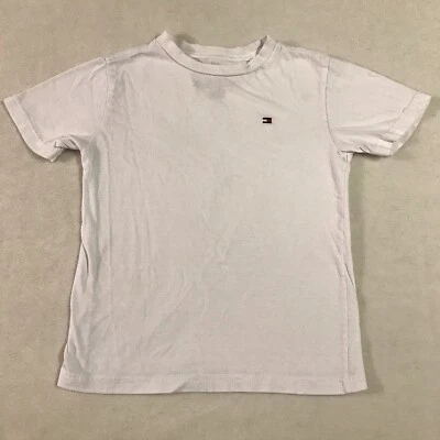 Tommy Hilfiger Kids 100% Cotton Short Sleeve Logo  T- Shirt Size 6 White - Image 1 of 4