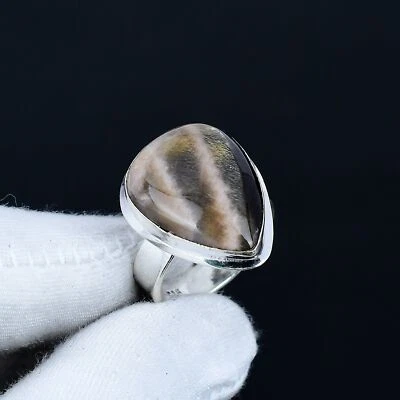 Porcelain Jasper Gemstone Handmade 925 Sterling Silver Jewelry Ring Size 8 - Image 1 of 2
