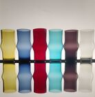 Kaj Franck set of six colorful tumblers 1711, rare drinking glass Nuutajarvi