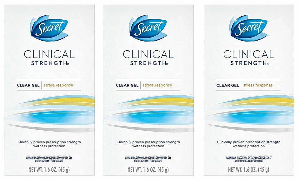 Secret Clinical Strength Stress Response Deodorant Clear Gel 48hr 1.6 oz 3 Pack - Image 1 of 4