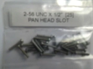 2-56 X 1/2" UNC PAN HEAD SLOT SCREWS   UCS4-06/3  x 25 - Picture 1 of 1