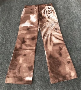Vintage 90s Women Pant Large 30x30 Tiger Grunge Avant Garde Disco Rave Indie Y2K - Picture 1 of 14