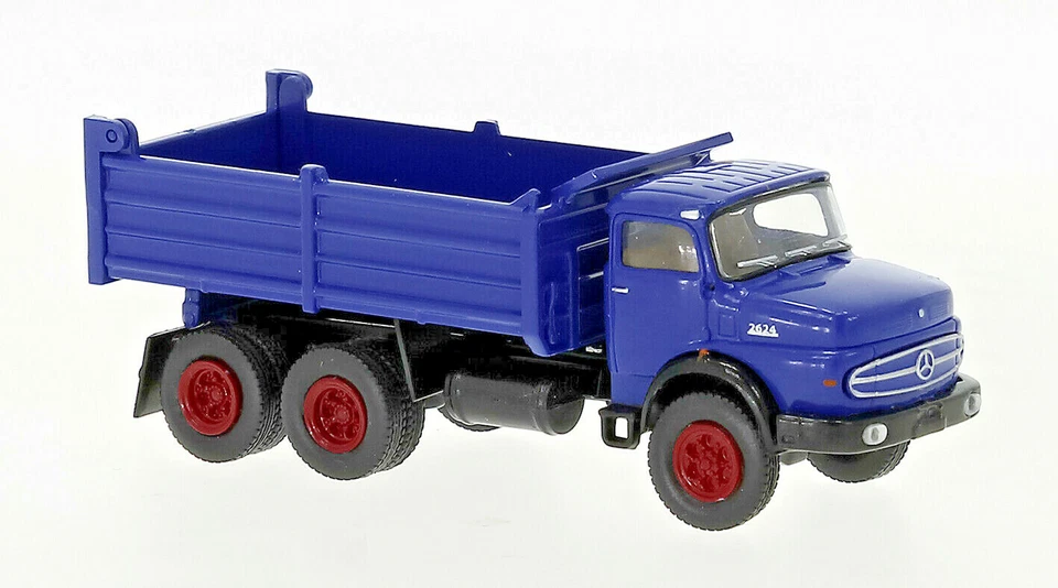 Brekina 81150 Mercedes LAK 2624 Kipper Blu, Nero, 1970, H0, Nuovo 2022 - Immagine 1 di 1