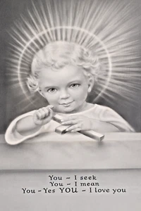 CARINO Bambino Gesù di Praga Illustrazione Originale Disegno Spirituale Religioso - Foto 1 di 5