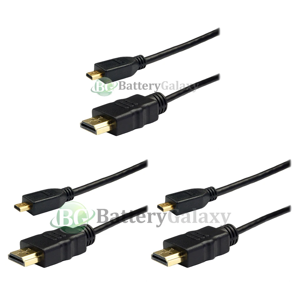 Cable HDMI a Micro HDMI 3x 6FT para HTC EVO 4G Motorola Xoom Atrix 2 Droid X LO ÚLTIMO Foto 1 de 4