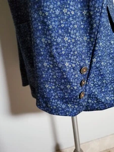 Tallia Pixie Floral Print Blue Knit Sport Jacket XL 46R Cardigan Blazer Coat - Picture 1 of 8