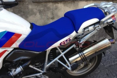 Funda Asiento BMW R 1200 GS 2005 - 2012 Diseño Volcano Antideslizante Azul y Blanco Carrera Foto 1 de 4