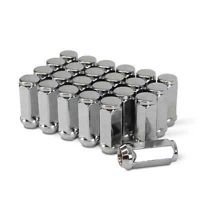 24 piezas tuercas de rueda cromadas abultadas bellota 1/2-20 extremo cerrado 1,9" XL alto 3/4" hexagonales Foto 1 de 4