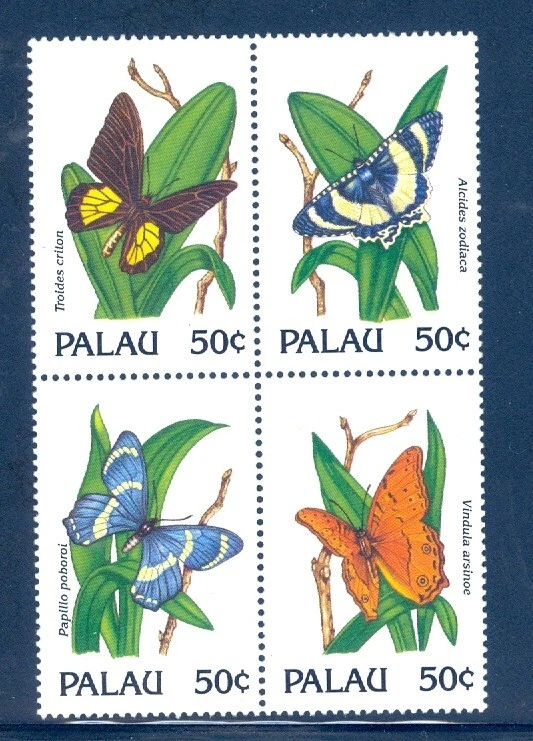 Palau 284 Butterflies, Block/4, Mint OG NH - Image 1 of 1