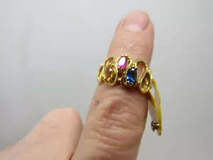 G NEW SAMPLE MOTHERS RING CHILDRENS BIRTHSTONES RING JEWELERY 3 STONE FAKE - Picture 1 of 2
