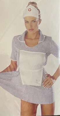 Womens Sexy Nurse Costume Size 6/34 Fancy Dress Uniform Outfit 3 Piece Set - Image 1 of 4