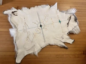 Norse cloak reindeer hide robe native american made painted robe - Picture 1 of 7