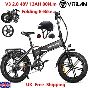 VITILAN V3 2.0 Electric Bike Folding 48V 13AH 20" City E-BIKE Hydraulic E-MTB UK - Picture 1 of 18