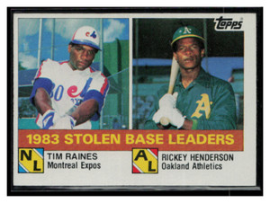 1984 Topps ##134 1983 Stolen Base Leaders (Raines / Henderson)