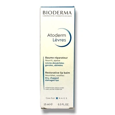 Bálsamo labial restaurador Bioderma Atoderm (labios secos, agrietados dañados) 15 ml/0,5 oz.  Foto 1 de 2
