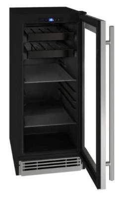 U-Line UHBV115-IS01A  Black One-Section Solid Door Refrigerator - Image 1 of 4