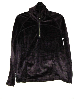 Pullover Wooly Bully Wear Colorado para mujer pequeño púrpura negro terciopelo cuarto cremallera  Foto 1 de 4