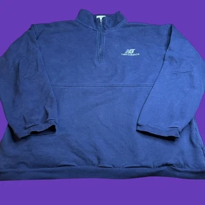Y2K New Balance Pullover Herren Large Sweatshirt Blau Logo Vintage USA - Bild 1 von 12