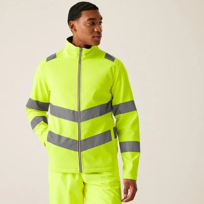 Regatta Ablaze high visibility yellow softshell work jacket - Image 1 of 4