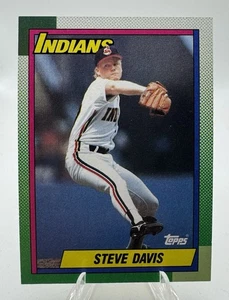 1990 Topps Steve Davis novato #428 Cleveland Indians radiocontrol - Imagen 1 de 2