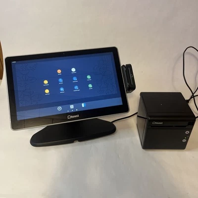 Toast Flex TT200 POS System Touch Screen w/ Printer, card reader & Cables - Image 1 of 4