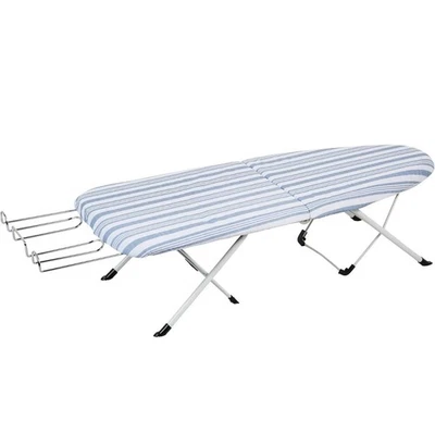 NEW Honey-Can-Do Foldable Blue Striped Tabletop Ironing Board 32”L x 12”W x 7”H - Image 1 of 4