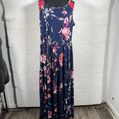 Maxi Vestido Floral World Unity Sin Mangas Informal Verano Crucero XL Foto 1 de 4