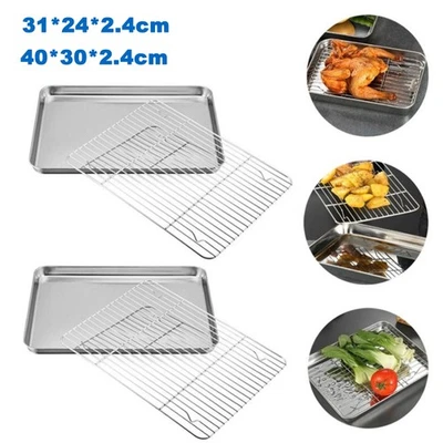 Ofenblech Backblech Mit Abkühlgitter Rechteckig Backform Mit Kuchengitter, - Bild 1 von 4