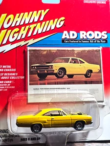 MOC Johnny Lightning Ad Rods 1970 Plymouth Road Runner Yellow w/Black Interior - Picture 1 of 4