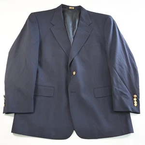 Vtg USA Made Austin Reed 42S Navy Wool Gold Button Blazer Suit Jacket Sport Coat - Picture 1 of 12