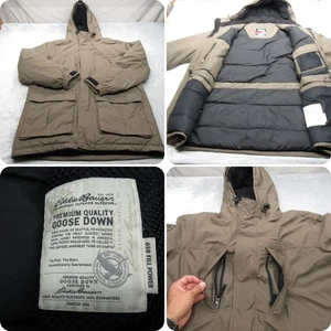 Eddie Bauer Down Parka Mens 2XL? Brown Goose 650 Coat Waterproof Extreme Cold - Picture 1 of 18