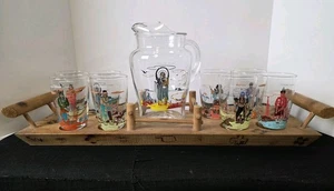 Bicchieri indiani Knox Benzina Oklahoma Acee Blue Eagle TRASPARENTI - Set completo - Foto 1 di 15