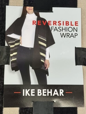 IKE BEHAR Reversible Fashion Wrap Women's One Size, Black and Beige - Image 1 of 4