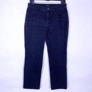 Lafayette 148 Jeans Size 6 Slim Straight Charcoal Black Light Stretch Ankle Crop - Picture 1 of 5