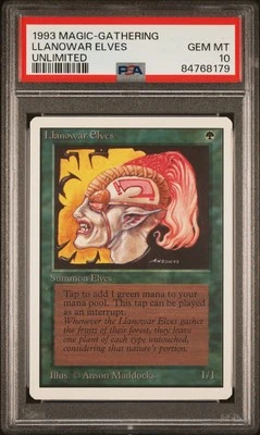 Llanowar Elves - Unlimited - GEM MINT - PSA 10. POP 33. More MTG in store.  - Image 1 of 2