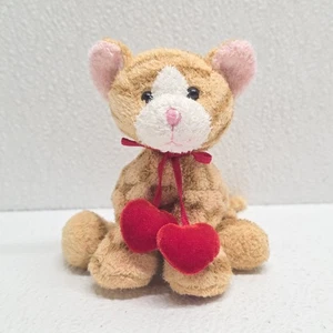 Russ Berrie Luv Pets Tabbies Orange Cat with Red Hearts 5" Plush Valentine - Picture 1 of 18