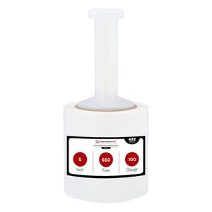 Cast Hand Stretch Wrap 5" x 650' 100 Gauge Clear Bundling Shrink Film 432 Rolls - Picture 1 of 7