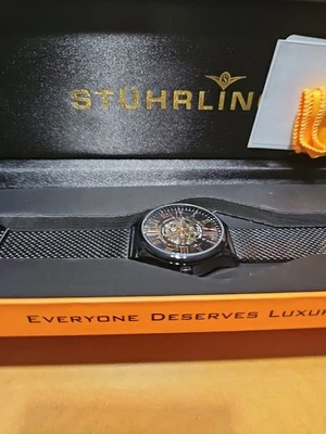 Stuhrling Original 3942 Automatic Skeleton Stainless Steel Mesh Brace Mens Watch - Image 1 of 4