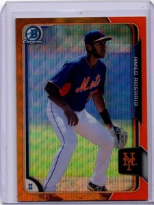 Bowman Chrome Amed Rosario 2018 #BCP231 Orange Wave Refractor New York Mets - Imagen 1 de 2