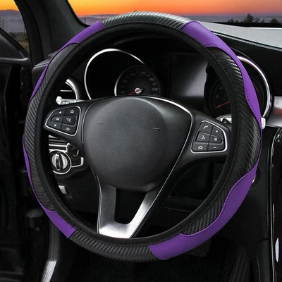 Purple Microfiber Leather Car SUV Steering Wheel Cover 15" Universal Accessories - Image 1 of 4