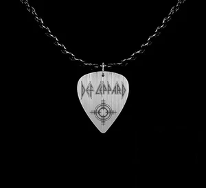 Def Leppard Style Guitar Pick Necklace – Classic Rock Fan Music Jewelry - Picture 1 of 1