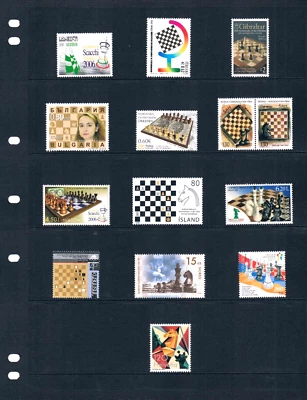SPECIAL $161.05 Scott Value - 51 COUNTRIES Chess 51 countries MNH NH UMM - Image 1 of 3
