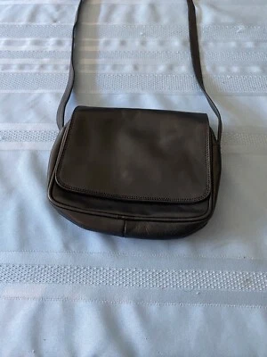 Cartera cruzada vintage de cuero negra Francesco Biasia Foto 1 de 4