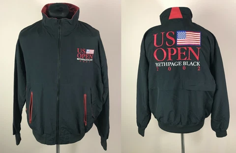 US OPEN 2002 Bethpage Black "COLLECTORS" Jacket by STARBUS Men's Size L RARE Top Cover