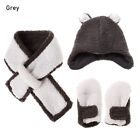 Winter Cotton Cute Kids Hat Scarf Set Baby Hat Scarf Gloves Suit Children Scarf